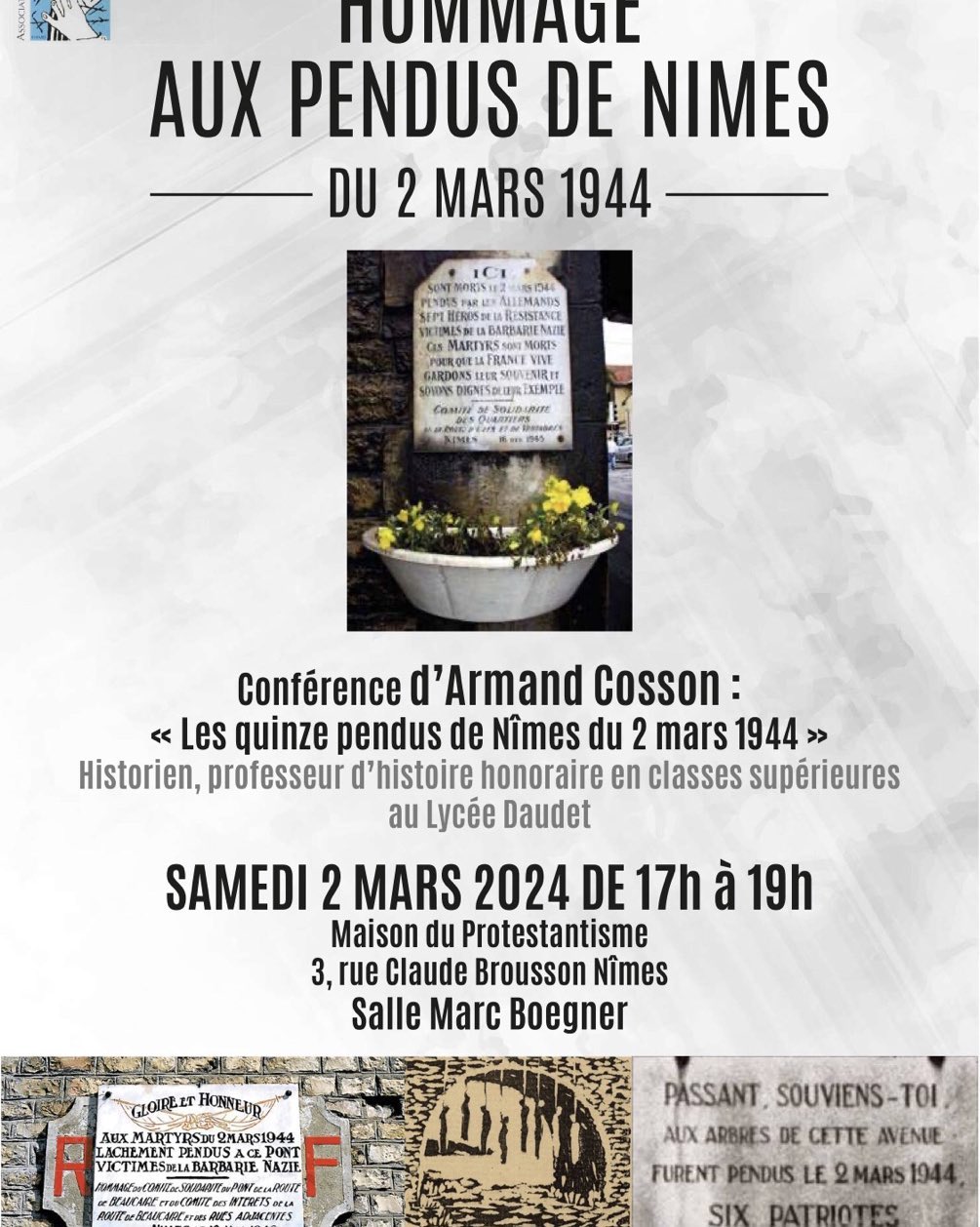 affiche conference pendus de Nimes